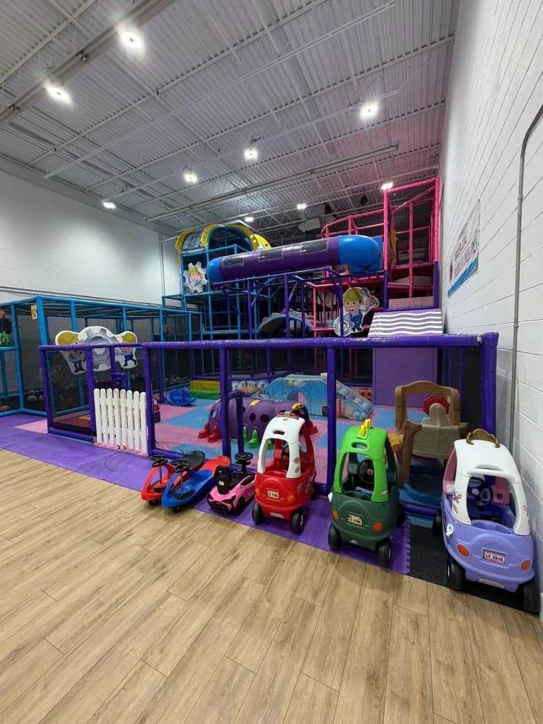 Padded roller obstacle bridge at Fun Factory Play Café