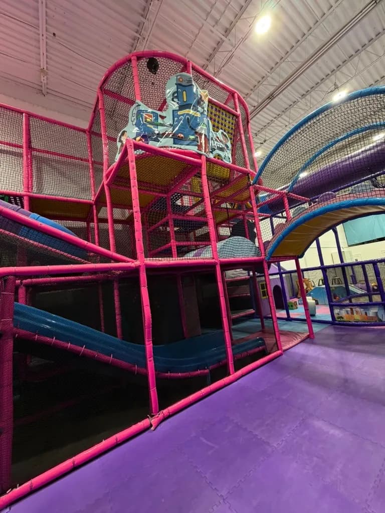 Striped tunnel play area inside Fun Factory Play Café